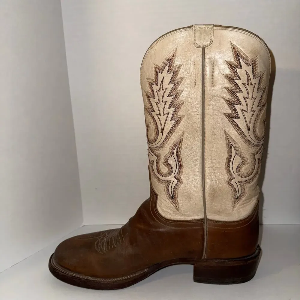 LUCCHESE 2000 two ten leather rodeo western cowboy boots 9.5